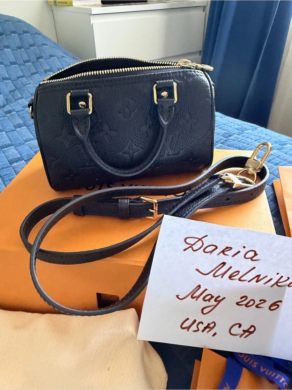 Louis Vuitton nano speedy monogram empreinte leather